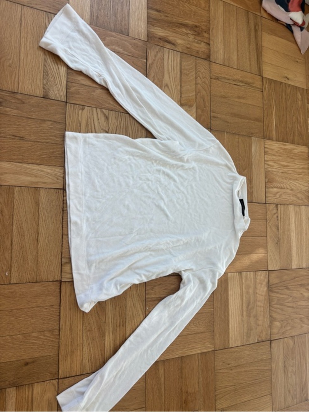 Banana Republic White Crew Neck Long Sleeve Top - Picture 1 of 2